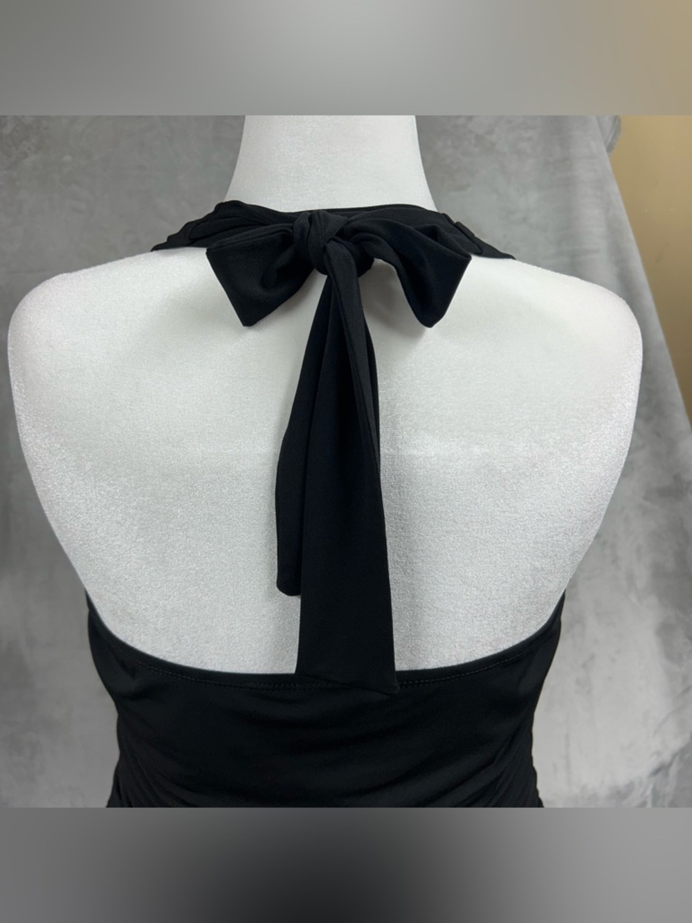 Y2K Dressbarn Ruched Boho Handkerchief Hem Midi Dress Sz 18W Black - Picture 11 of 14